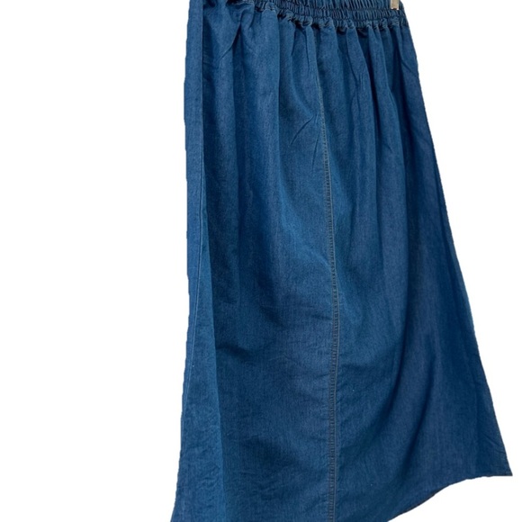 RD+koko A Line Mide Skirt Denim Blue Wrap Skirt - Picture 3 of 16